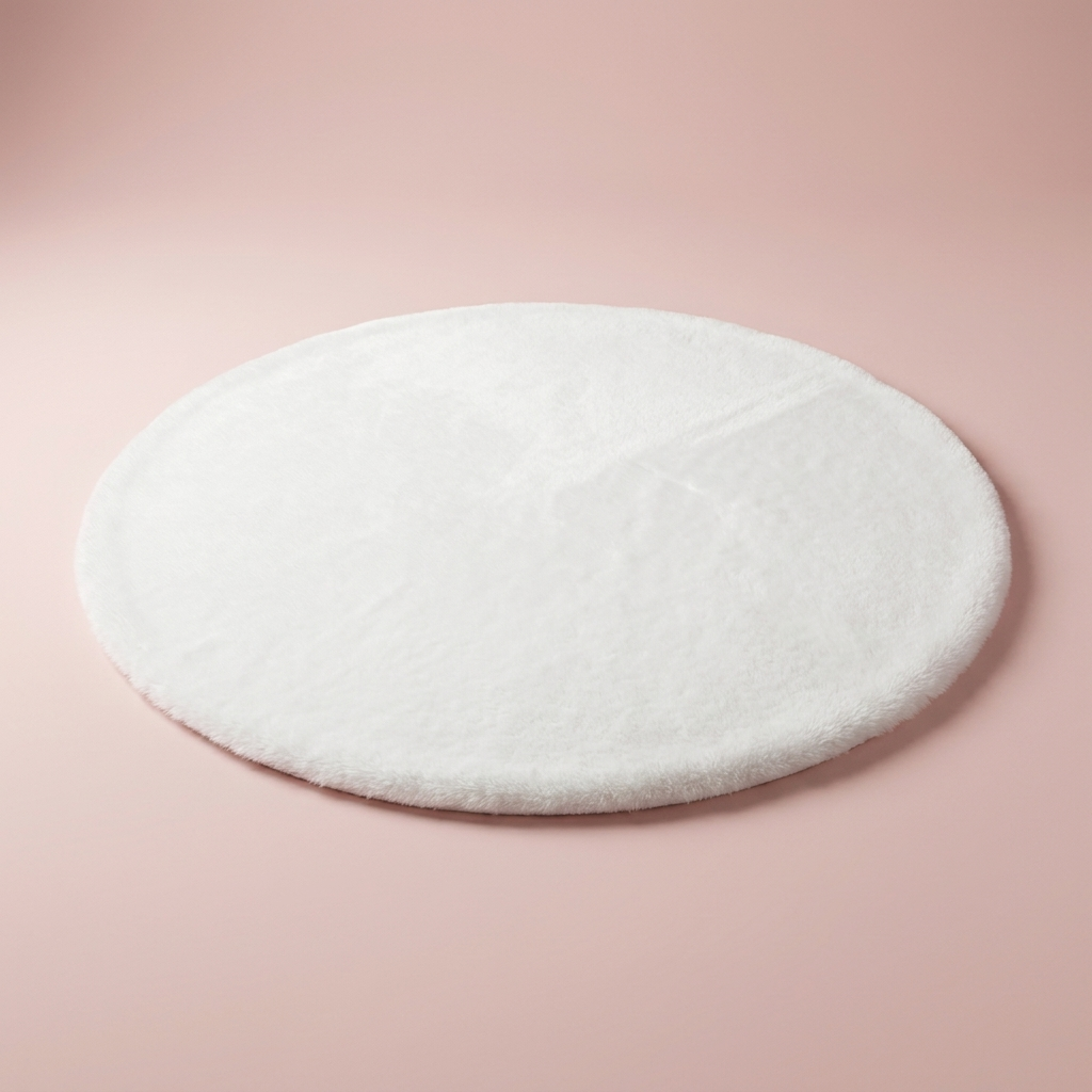 Bunny Round Rug, white