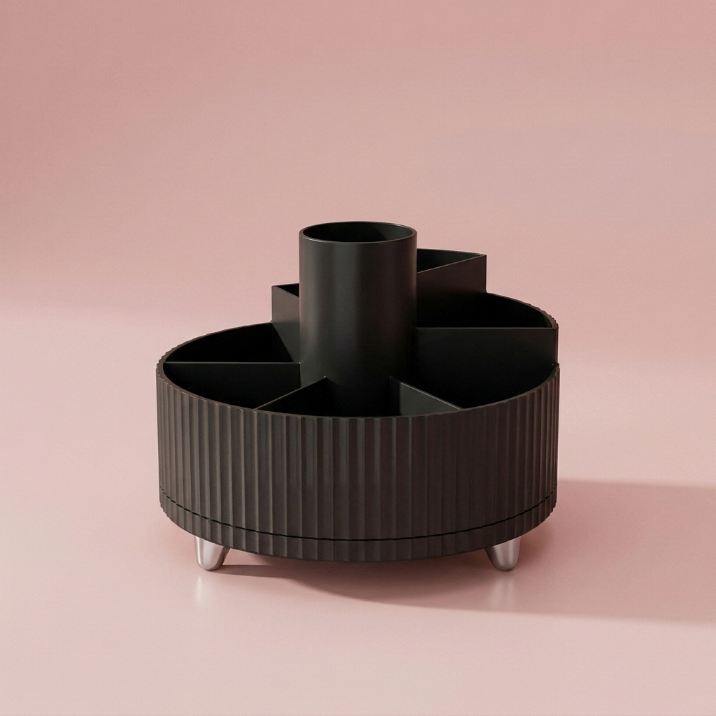Romy Vanity Organizer, rotating caddy, black