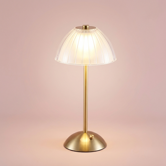 Adele Crystal Lamp, ribbed half-dome