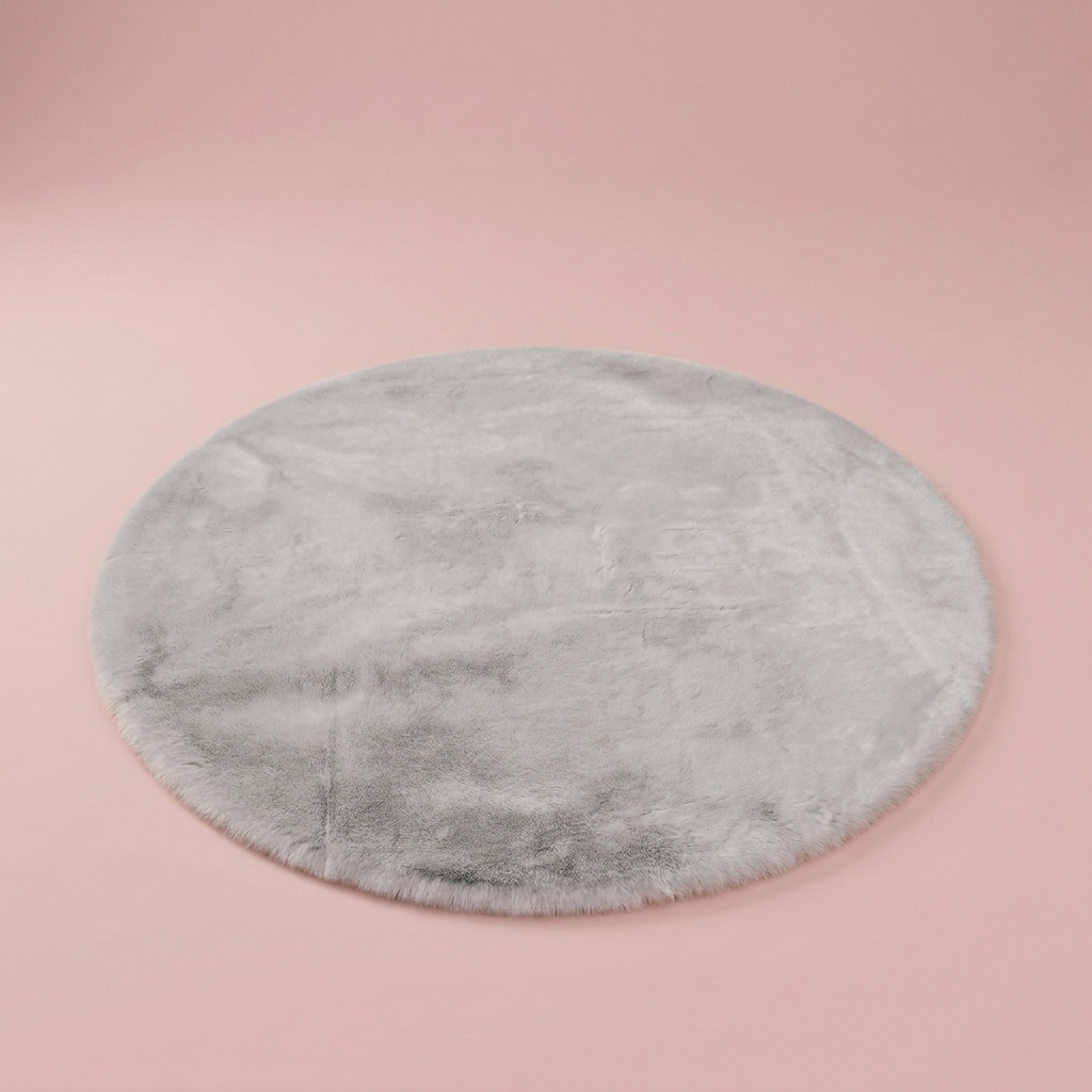 Bunny Round Rug, grey