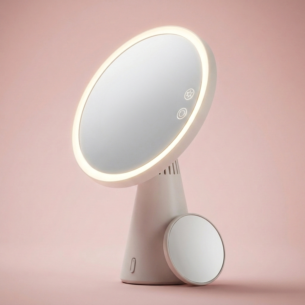 Celine Smart Mirror with the magnetic magnifier removed