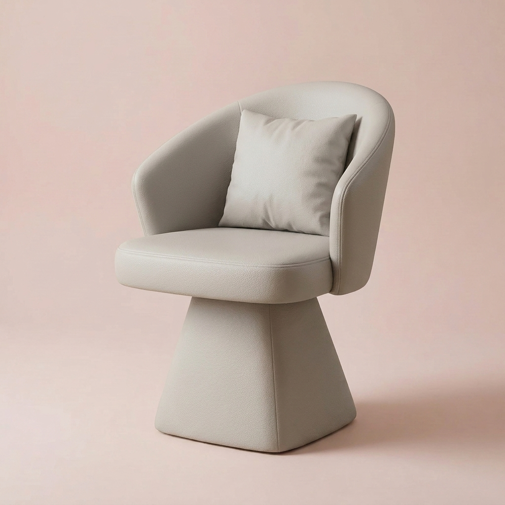 Cirque Vanity Chair, Dove Grey Faux Leather