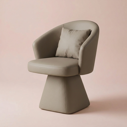 Cirque Vanity Chair, Khaki Faux Leather