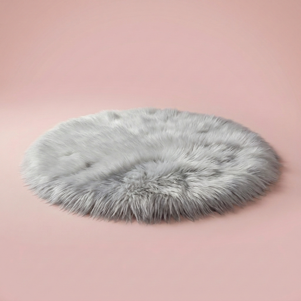 Cloud Round Rug, light grey