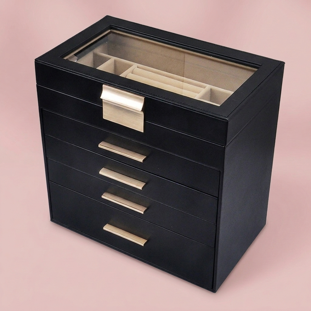 Colette Jewelry Box, 5 layers, black
