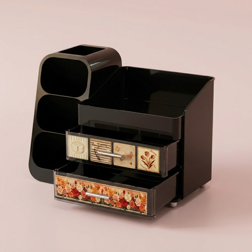 Delphine Vanity Organizer, drawers open
