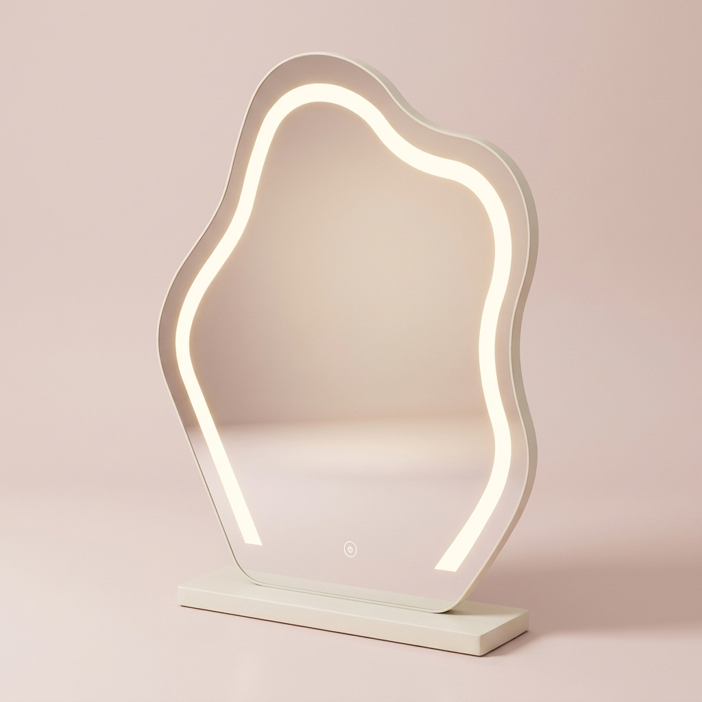 Freya Cloud Mirror, cream white