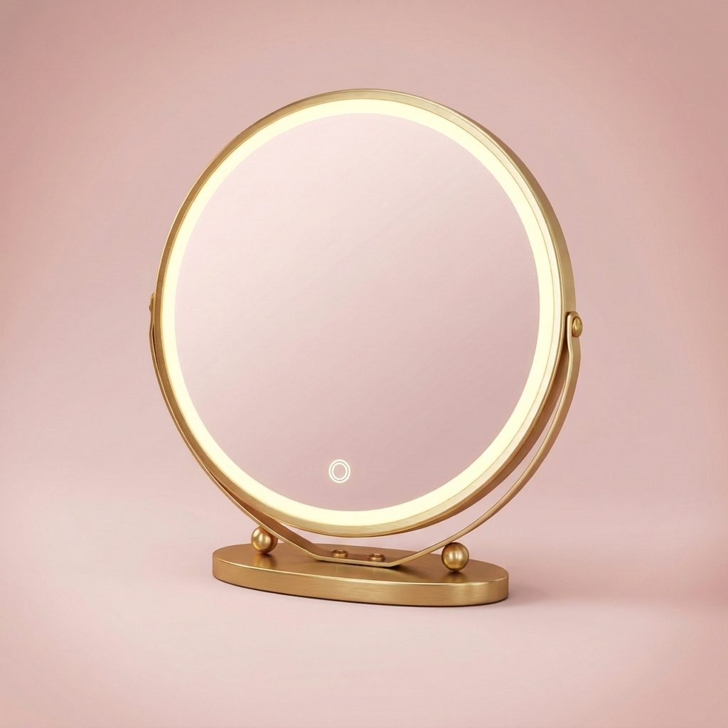 Greta Round Mirror, luxe gold
