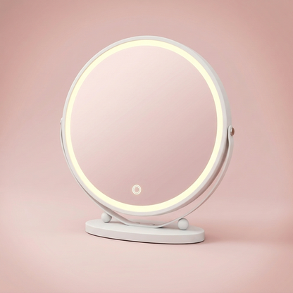 Greta Round Mirror, simple white