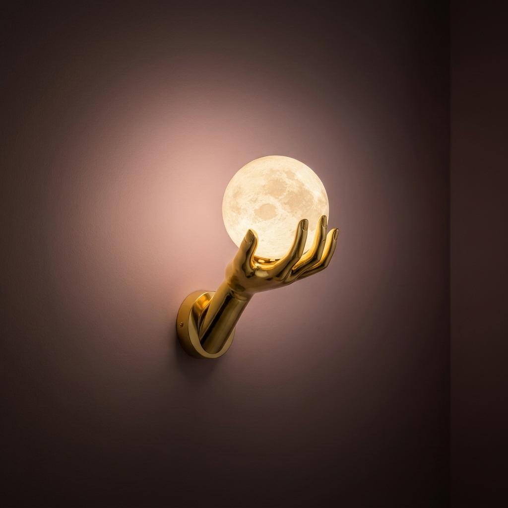 Halo Wall Sconce glowing at dusk