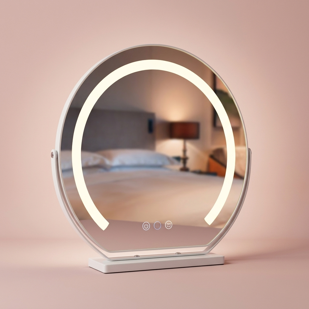Juliette Halo Mirror, rotating, white