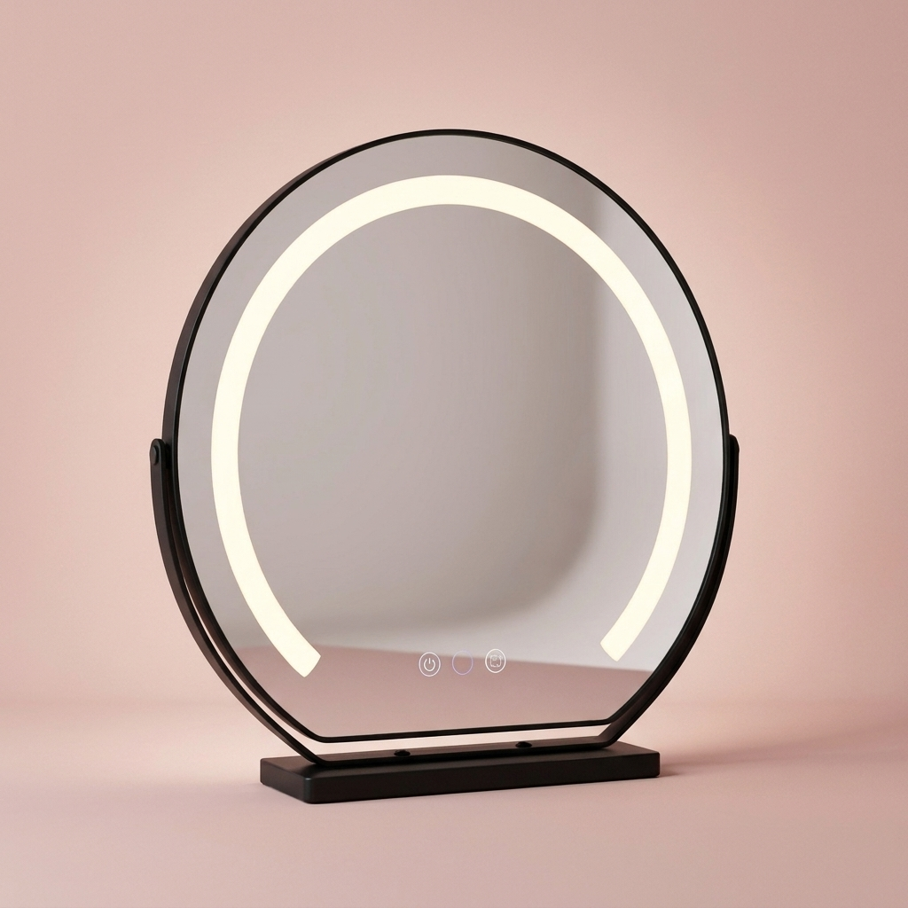 Juliette Halo Mirror, rotating, black