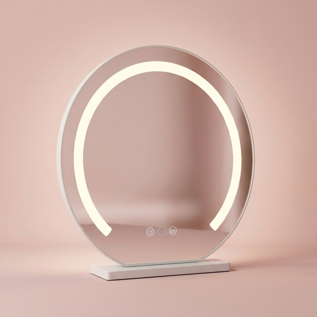 Juliette Halo Mirror, fixed, white