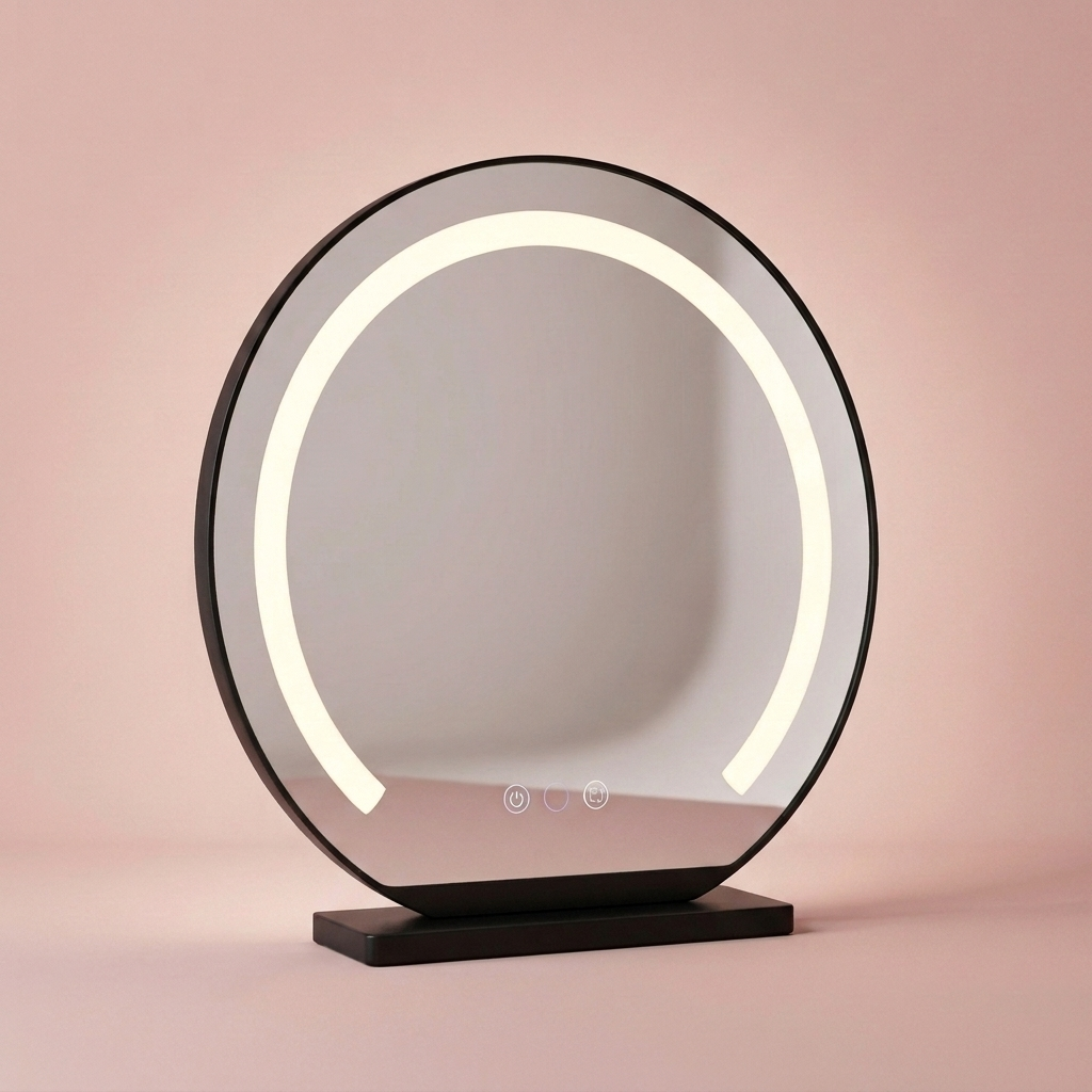 Juliette Halo Mirror, fixed, black