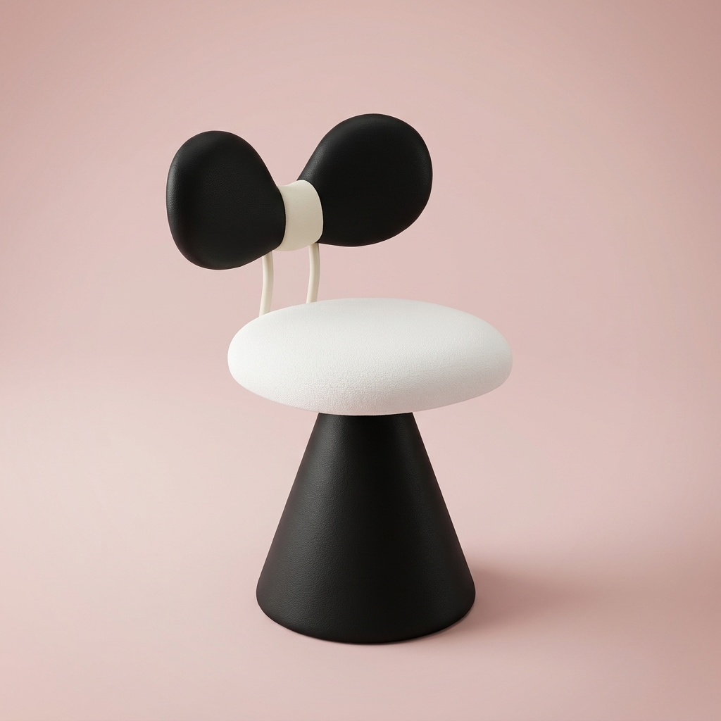 Lottie Bow Chair, black faux leather