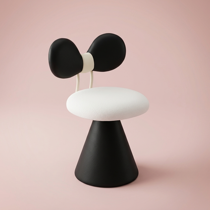 Lottie Bow Chair, black faux leather