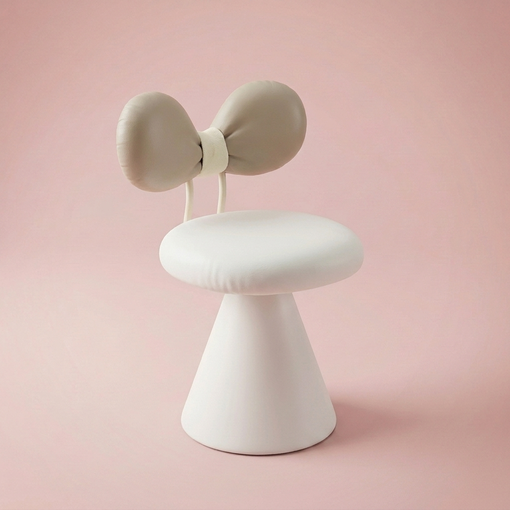 Lottie Bow Chair, champagne faux leather