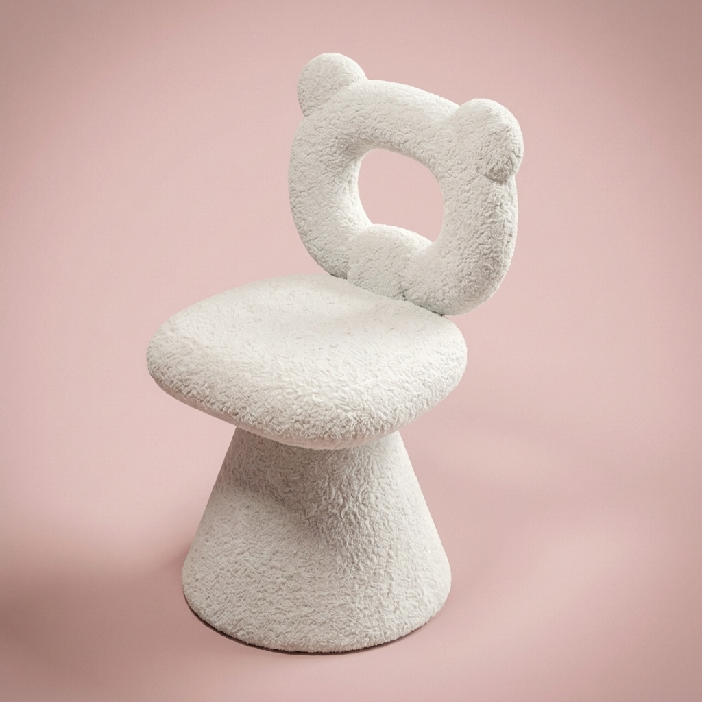 Maribel Vanity Chair, white lambswool