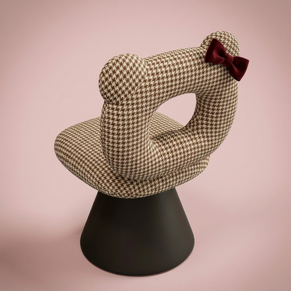 Maribel Vanity Chair, velvet bow on the back of the backrest