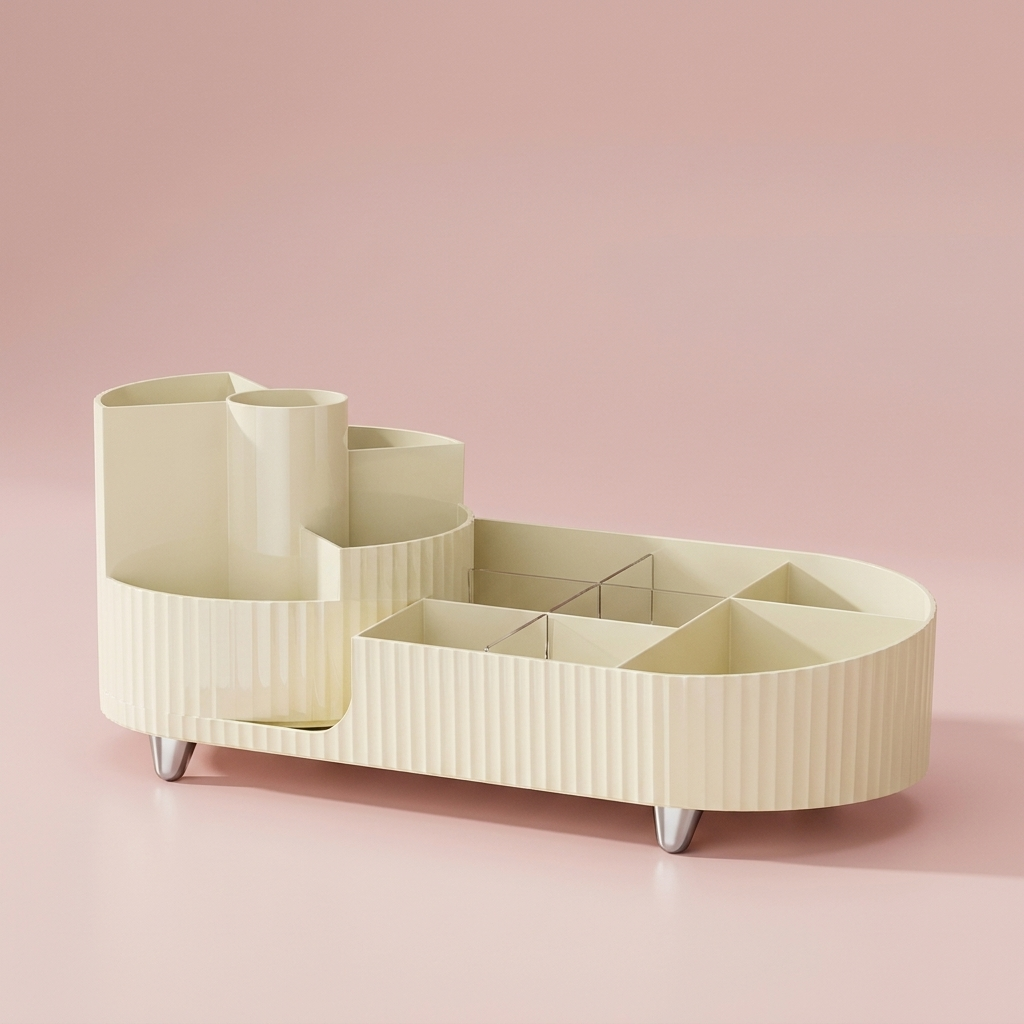 Romy Vanity Organizer, combo set, cream white