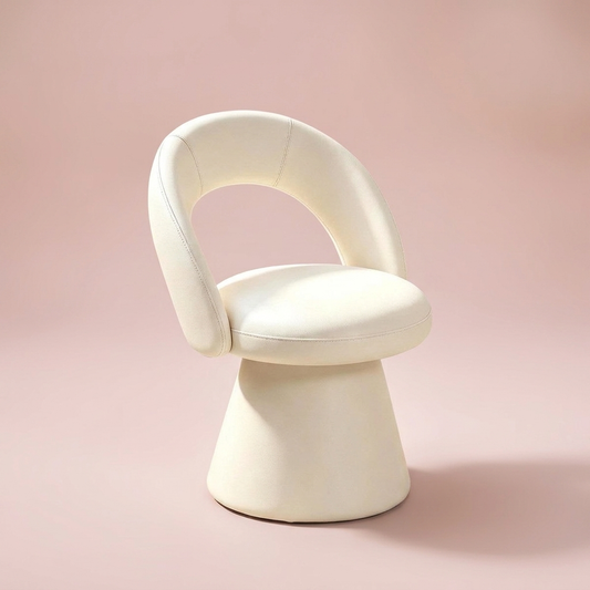 Simone Vanity Chair, white leather