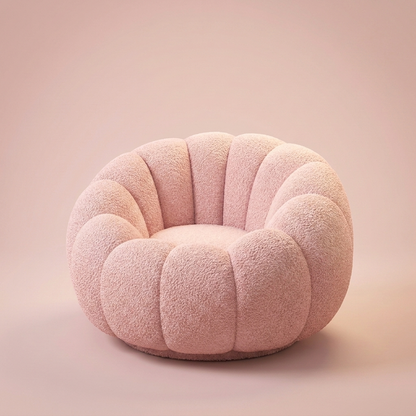 Tilly Accent Chair, pink lamb fleece