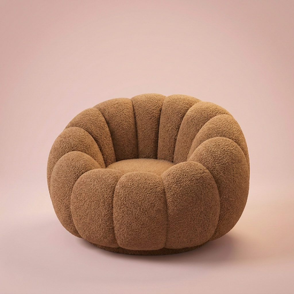 Tilly Accent Chair, brown lamb fleece